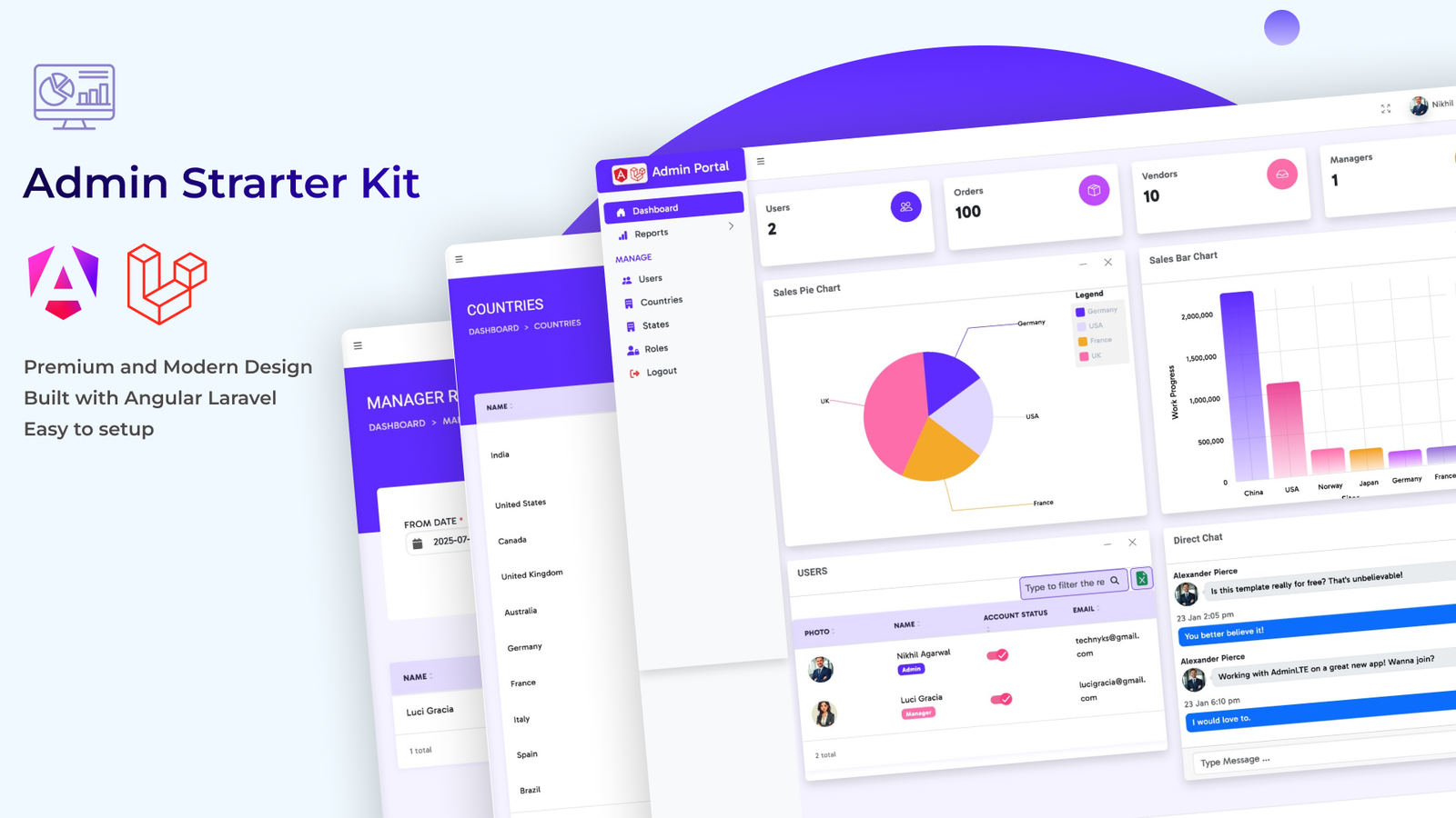 Angular + Laravel Admin Starter Kit